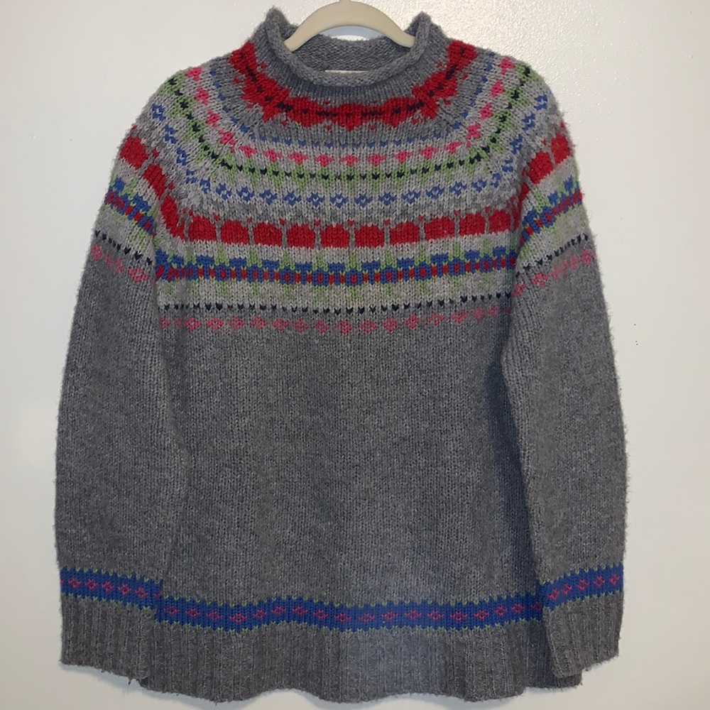 Liz Claiborne wool blend fair isle sweater